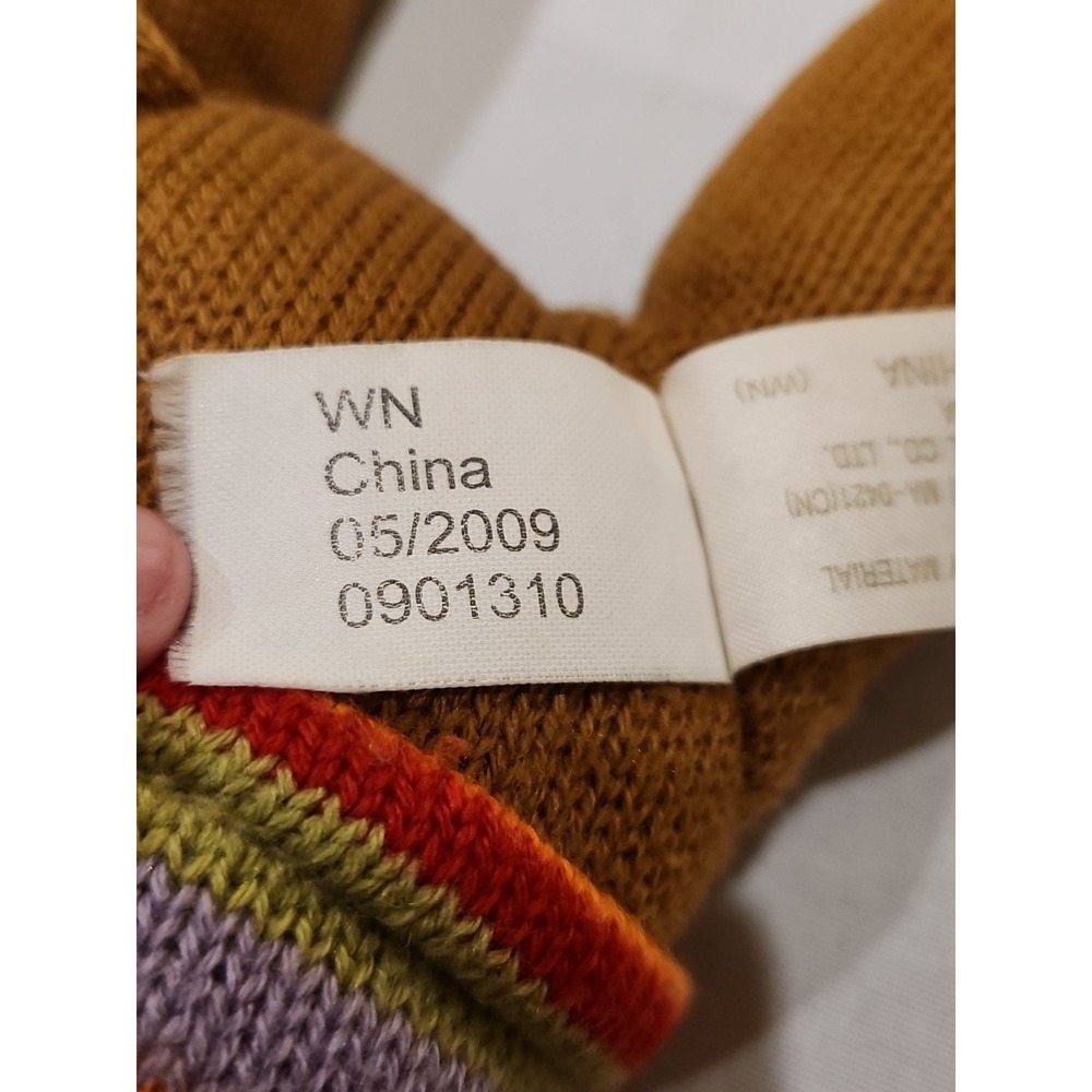 Brown Sock Monkey Plush 19" Stripe Sweater Orange Red Stuffed Dan Dee Mint - Picture 8 of 9